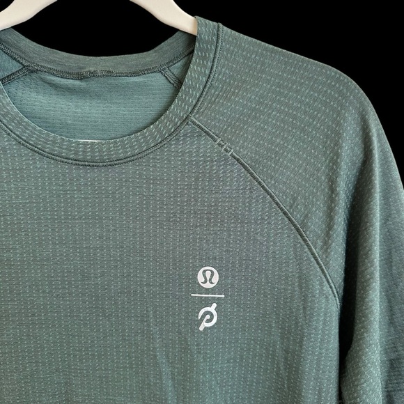 Lululemon Peloton Men’s Large Green Short Sleeve Workout Top Swiftly Tech Active - Picture 2 of 5